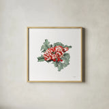 Farmhouse Christmas Floral IV by Katie Pertiet. Shown in a natural wood glass frame for a timeless modern aesthetic. Available as an archival giclee rolled canvas, fine art paper, or poster print. SKU 64781a.