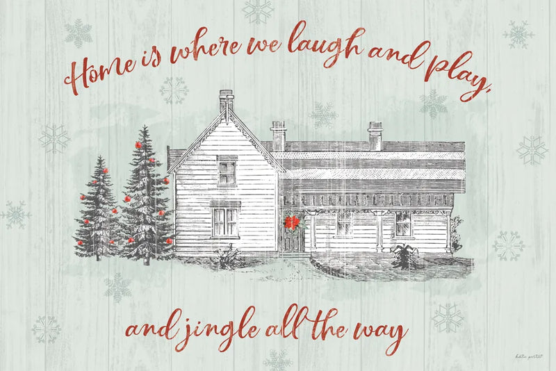 Farmhouse Christmas I by Katie Pertiet. SKU 61687i. Archival Giclee Fine art print for wall decor.