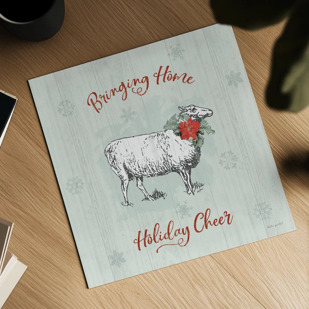 Farmhouse Christmas II by Katie Pertiet. Shown as a detailed flat fine art print, highlighting archival giclee quality. Available as an archival giclee rolled canvas, fine art paper, or poster print. SKU 61688a.