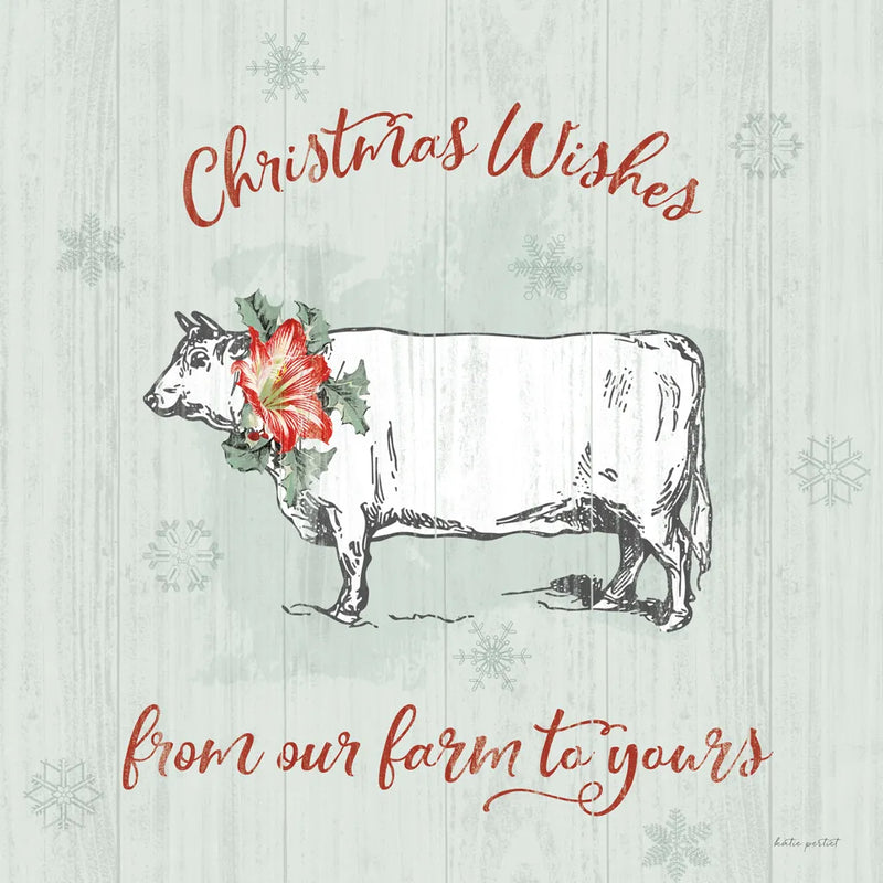 Farmhouse Christmas III by Katie Pertiet. SKU 61689a. Archival Giclee Fine art print for wall decor.