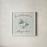Farmhouse Christmas V by Katie Pertiet. Shown in a crisp white glass frame for a clean and minimalist style. Available as an archival giclee rolled canvas, fine art paper, or poster print. SKU 61691a.
