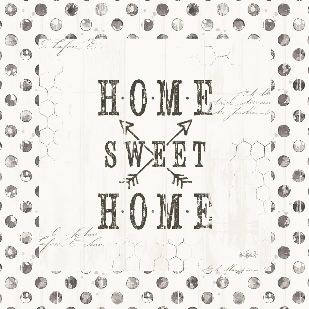Farmhouse Fresh 01A Home Sweet Home by Katie Pertiet. SKU 54164a. Archival Giclee Fine art print for wall decor.