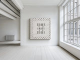 Farmhouse Fresh 01A Home Sweet Home by Katie Pertiet. Shown as a large gallery wrap canvas in a loft space. Available as an archival giclee rolled canvas, fine art paper, or poster print. SKU 54164a.