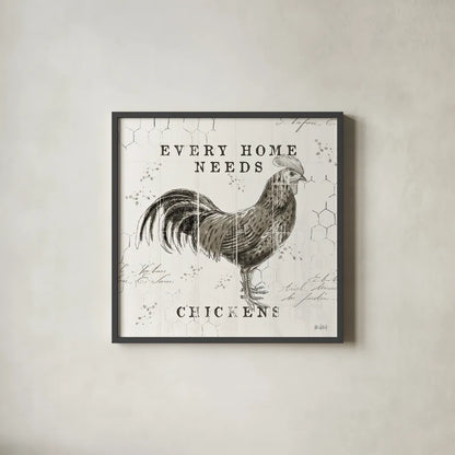 Farmhouse Fresh II by Katie Pertiet. Shown in a sleek black glass frame for a contemporary gallery look. Available as an archival giclee rolled canvas, fine art paper, or poster print. SKU 33676a.