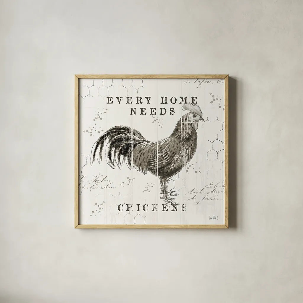 Farmhouse Fresh II by Katie Pertiet. Shown in a natural wood glass frame for a timeless modern aesthetic. Available as an archival giclee rolled canvas, fine art paper, or poster print. SKU 33676a.