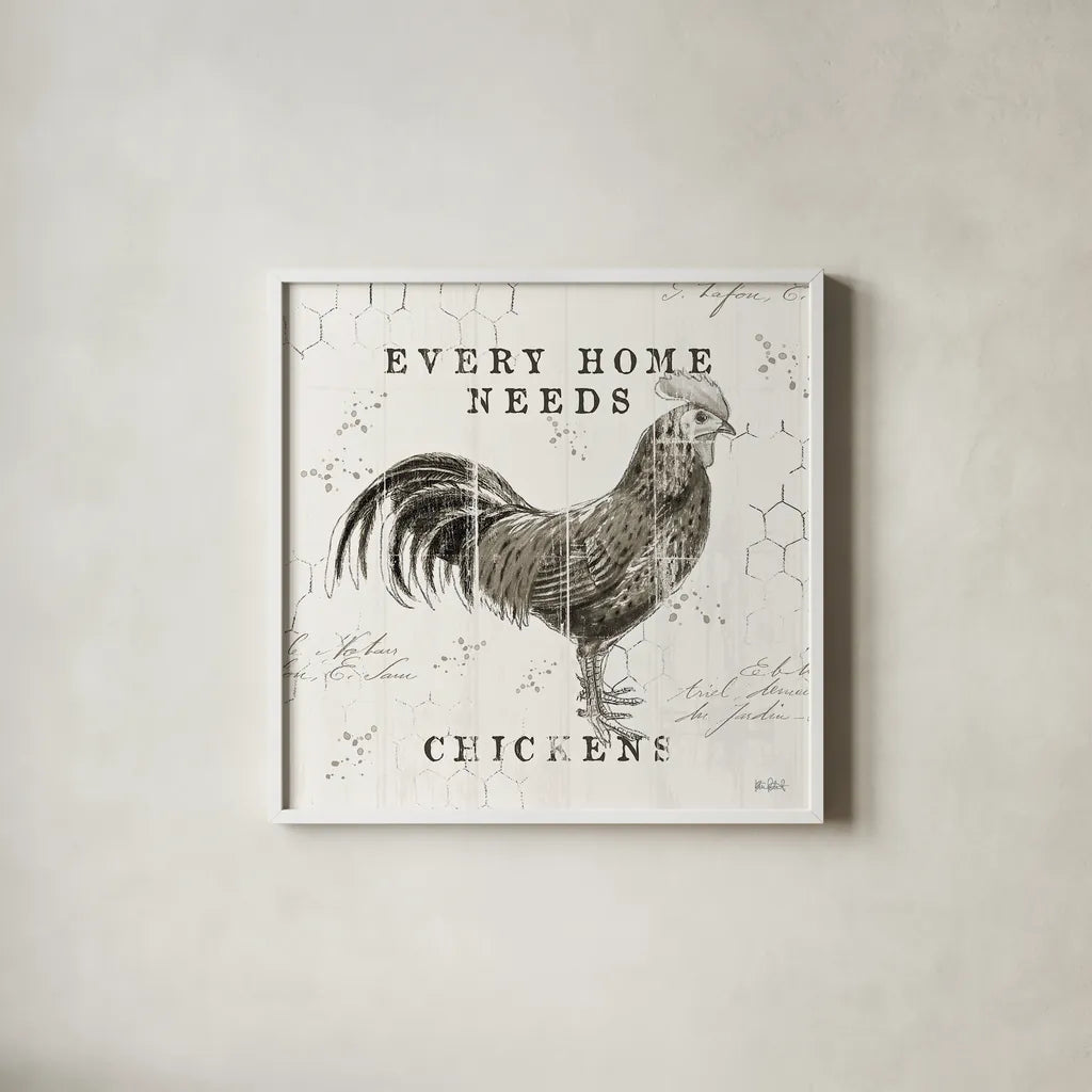 Farmhouse Fresh II by Katie Pertiet. Shown in a crisp white glass frame for a clean and minimalist style. Available as an archival giclee rolled canvas, fine art paper, or poster print. SKU 33676a.