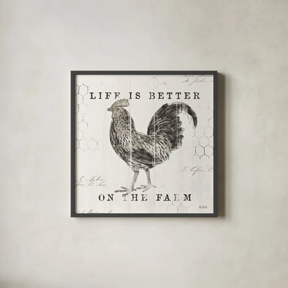 Farmhouse Fresh III by Katie Pertiet. Shown in a sleek black glass frame for a contemporary gallery look. Available as an archival giclee rolled canvas, fine art paper, or poster print. SKU 33677a.