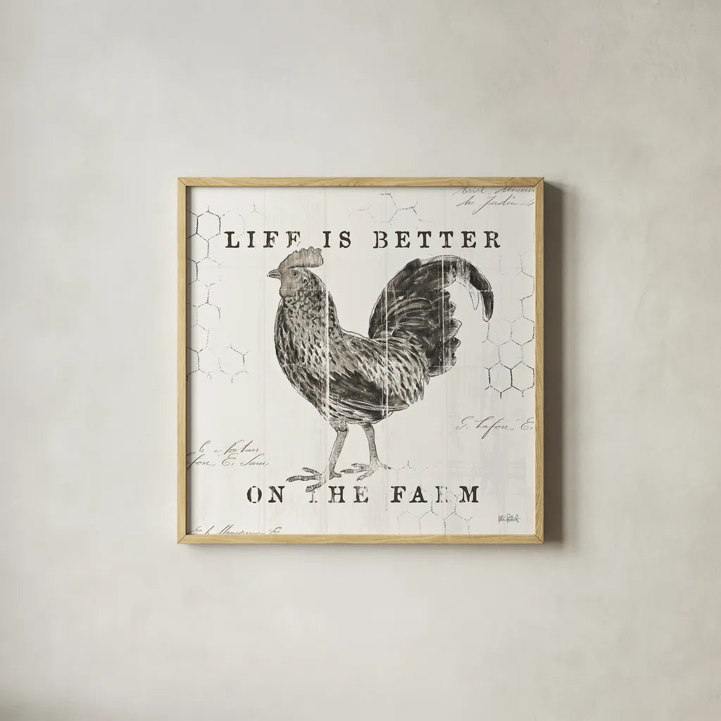 Farmhouse Fresh III by Katie Pertiet. Shown in a natural wood glass frame for a timeless modern aesthetic. Available as an archival giclee rolled canvas, fine art paper, or poster print. SKU 33677a.