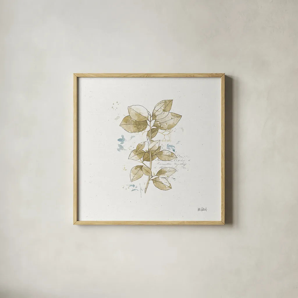 Floresta III by Katie Pertiet. Shown in a natural wood glass frame for a timeless modern aesthetic. Available as an archival giclee rolled canvas, fine art paper, or poster print. SKU 30009a.