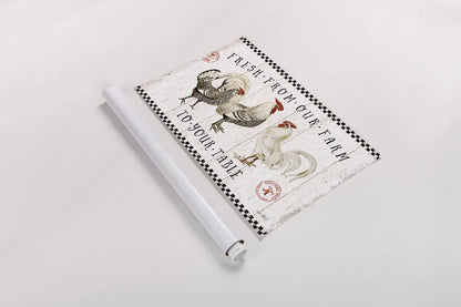 Free Range Fresh I by Katie Pertiet. shown as a rolled paper print. Available as archival giclee rolled canvas, fine art paper, or poster print. SKU 47455i.