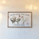 Free Range Fresh I by Katie Pertiet. shown as a paper print in a natural frame. Available as a archival giclee rolled canvas, fine art paper, or poster print. SKU 47455i.