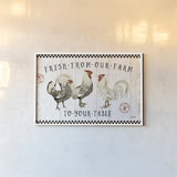 Free Range Fresh I by Katie Pertiet. shown as a paper print in a white frame. Available as a archival giclee rolled canvas, fine art paper, or poster print. SKU 47455i.