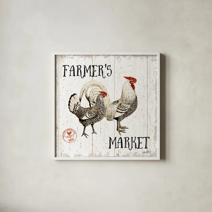 Free Range Fresh II by Katie Pertiet. Shown in a crisp white glass frame for a clean and minimalist style. Available as an archival giclee rolled canvas, fine art paper, or poster print. SKU 47456a.