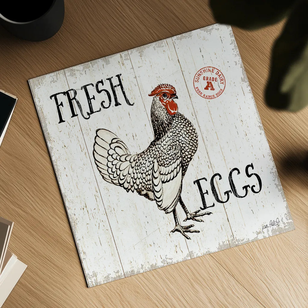 Free Range Fresh IV by Katie Pertiet. Shown as a detailed flat fine art print, highlighting archival giclee quality. Available as an archival giclee rolled canvas, fine art paper, or poster print. SKU 47458a.