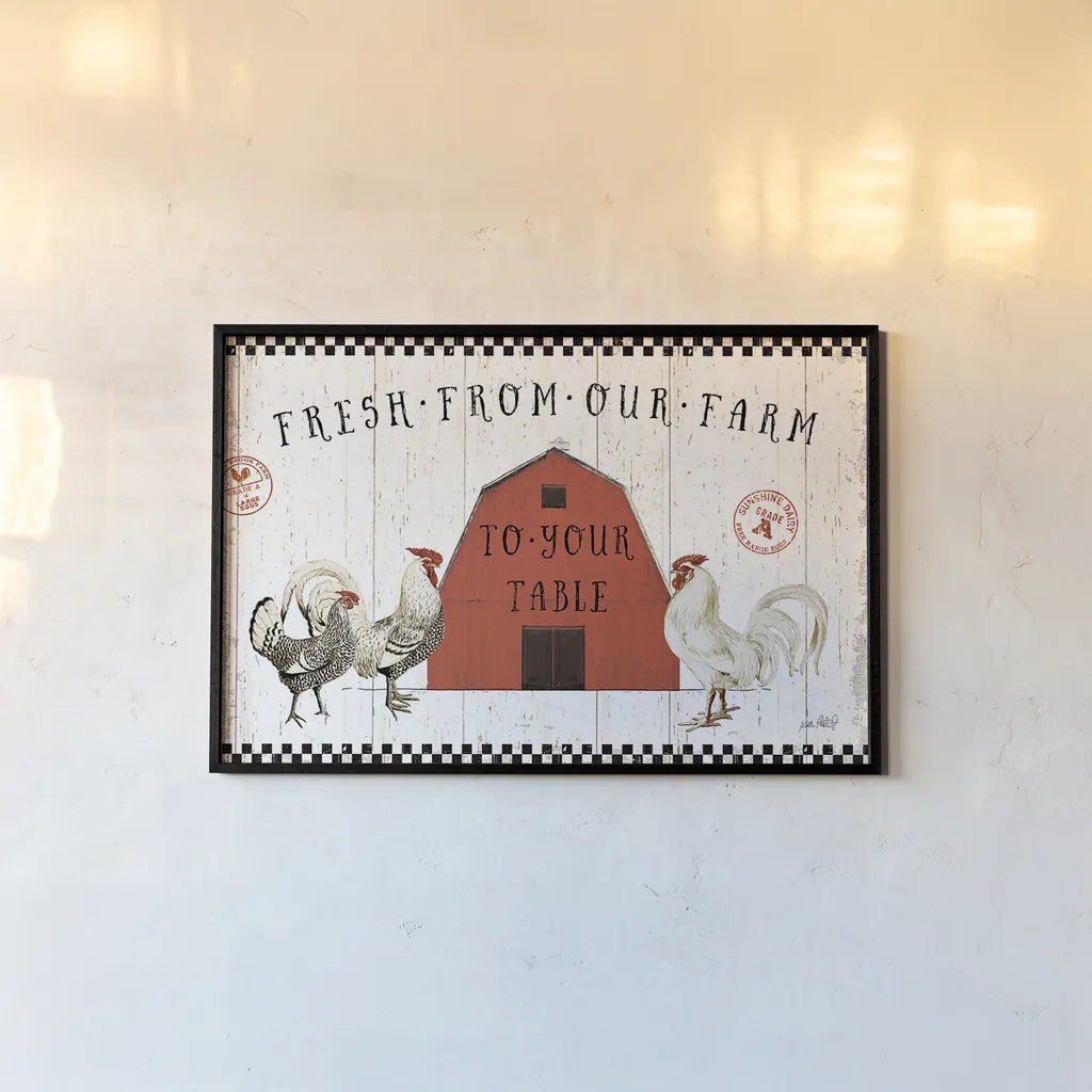 Free Range Fresh VI by Katie Pertiet. shown as a paper print in a black flame. Available as a archival giclee rolled canvas, fine art paper, or poster print. SKU 49142i.