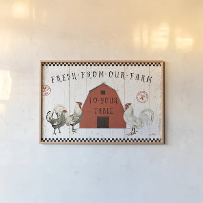 Free Range Fresh VI by Katie Pertiet. shown as a paper print in a natural frame. Available as a archival giclee rolled canvas, fine art paper, or poster print. SKU 49142i.