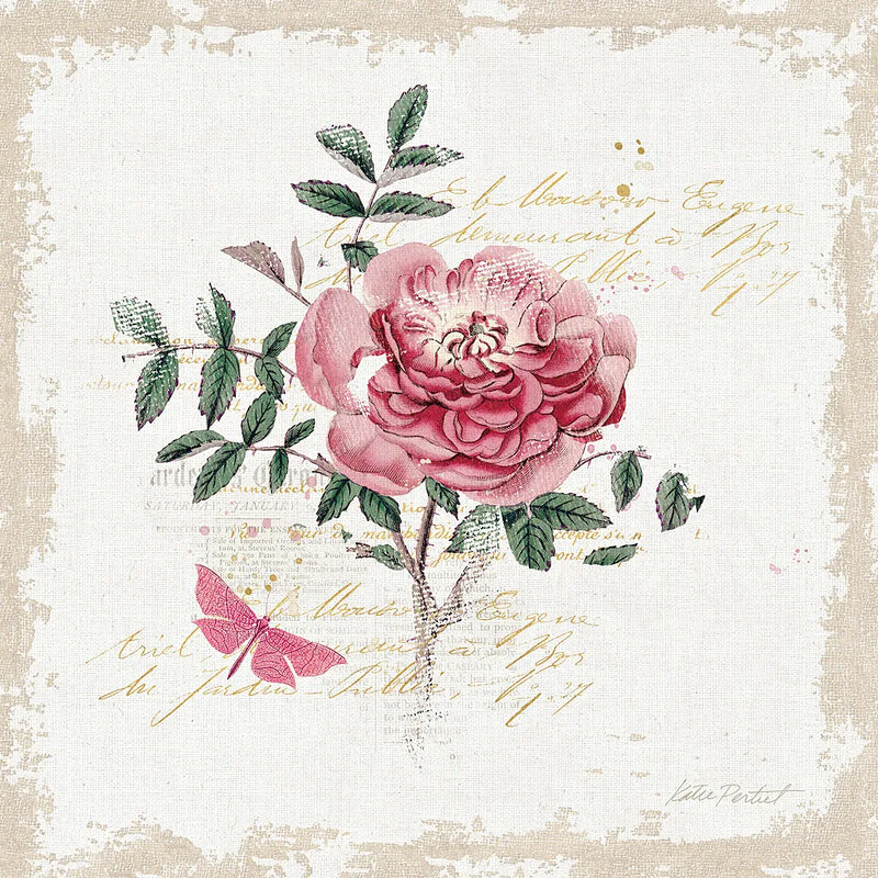 French Romance I Distressed by Katie Pertiet. SKU 30476a. Archival Giclee Fine art print for wall decor.