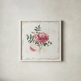 French Romance I Distressed by Katie Pertiet. Shown in a crisp white glass frame for a clean and minimalist style. Available as an archival giclee rolled canvas, fine art paper, or poster print. SKU 30476a.