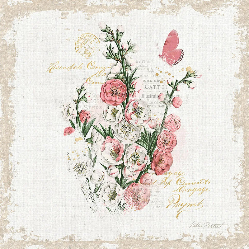 French Romance III Distressed by Katie Pertiet. SKU 30477a. Archival Giclee Fine art print for wall decor.