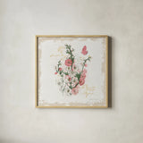 French Romance III Distressed by Katie Pertiet. Shown in a natural wood glass frame for a timeless modern aesthetic. Available as an archival giclee rolled canvas, fine art paper, or poster print. SKU 30477a.