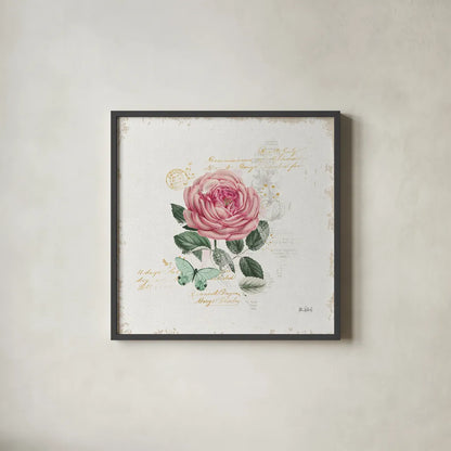 French Romance IV by Katie Pertiet. Shown in a sleek black glass frame for a contemporary gallery look. Available as an archival giclee rolled canvas, fine art paper, or poster print. SKU 28748a.