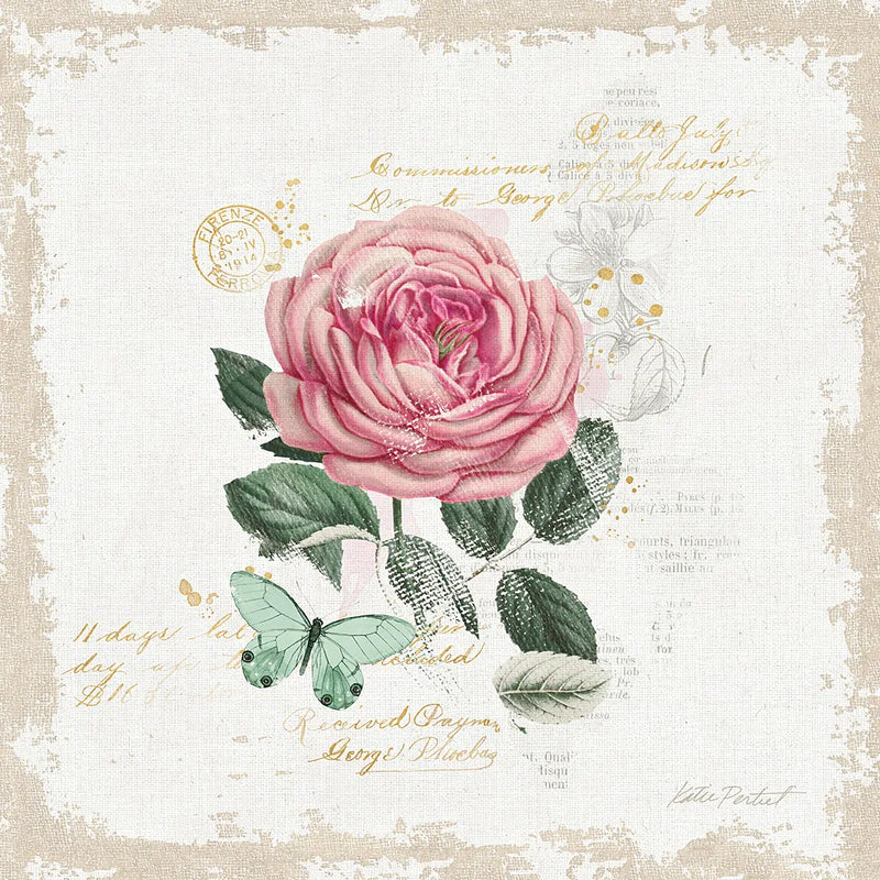French Romance IV Distressed by Katie Pertiet. SKU 30478a. Archival Giclee Fine art print for wall decor.