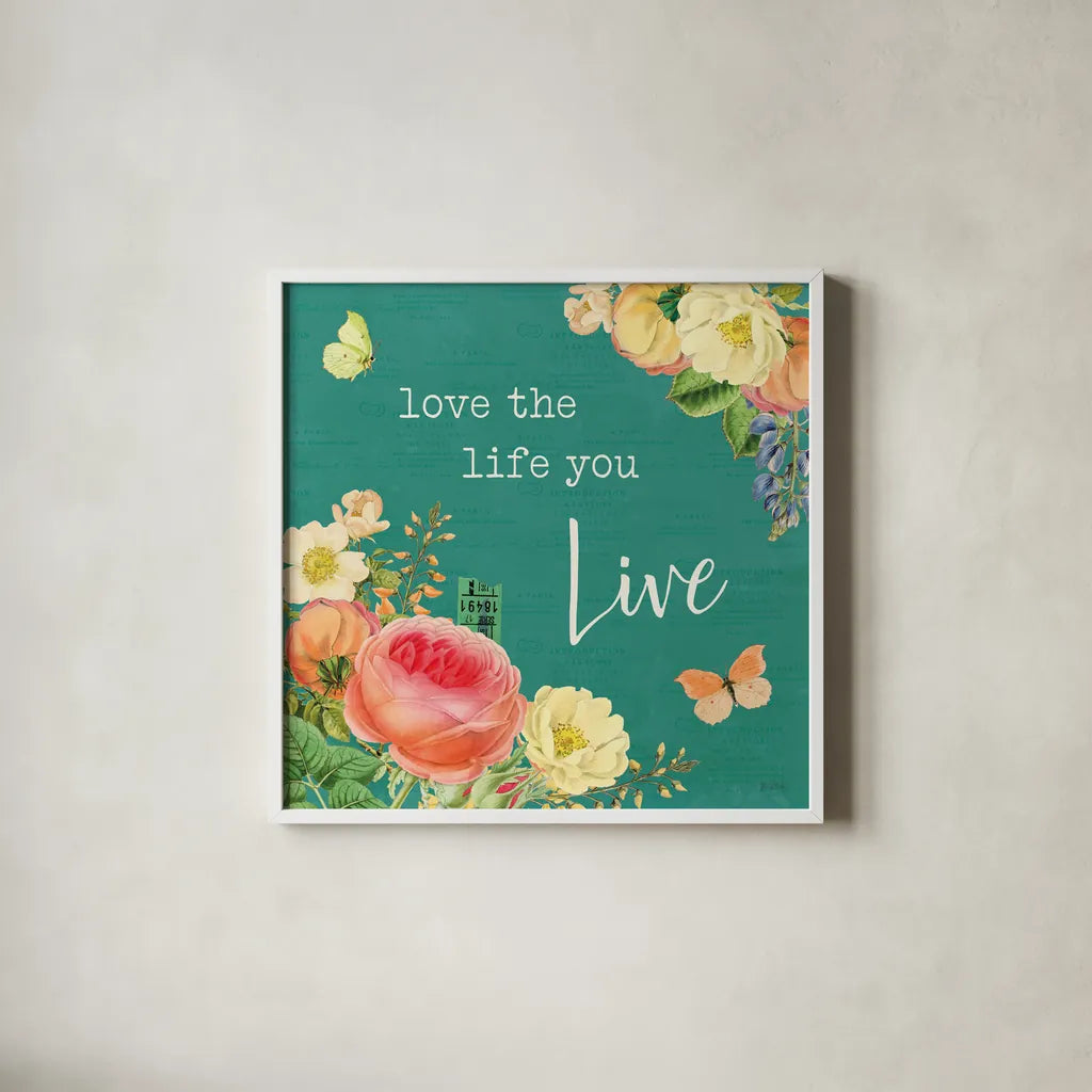 Garden District II by Katie Pertiet. Shown in a crisp white glass frame for a clean and minimalist style. Available as an archival giclee rolled canvas, fine art paper, or poster print. SKU 57625a.