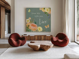 Garden District II Sage by Katie Pertiet. Shown as extra-large giant wall art in a modern living room. Available as an archival giclee rolled canvas, fine art paper, or poster print. SKU 69174a.