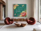 Garden District III by Katie Pertiet. Shown as extra-large giant wall art in a modern living room. Available as an archival giclee rolled canvas, fine art paper, or poster print. SKU 57626a.