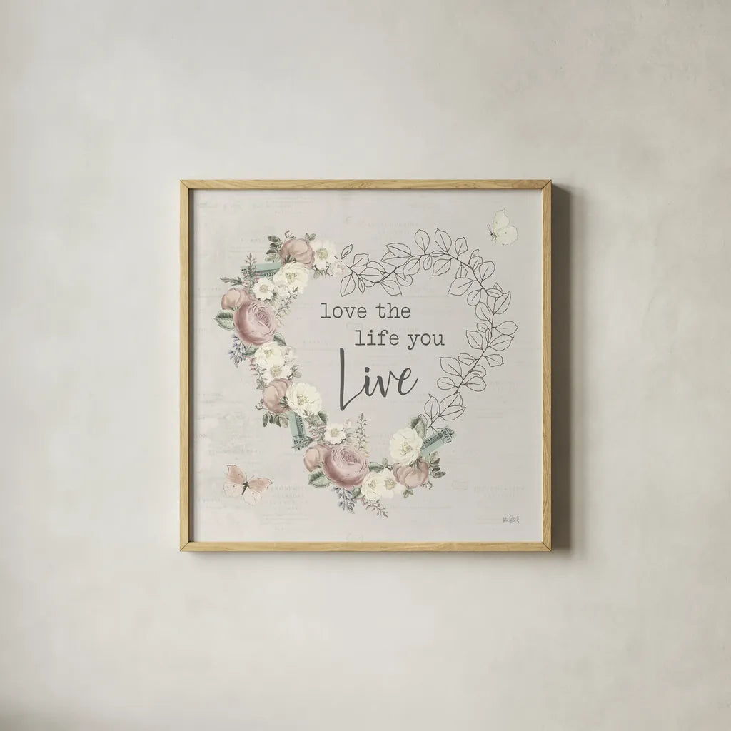 Garden District IV Neutral by Katie Pertiet. Shown in a natural wood glass frame for a timeless modern aesthetic. Available as an archival giclee rolled canvas, fine art paper, or poster print. SKU 68887a.