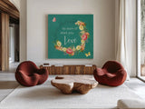 Garden District V by Katie Pertiet. Shown as extra-large giant wall art in a modern living room. Available as an archival giclee rolled canvas, fine art paper, or poster print. SKU 57628a.