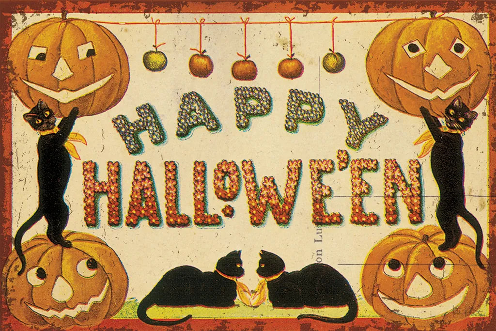 Halloween Nostalgia Happy Halloween by Katie Pertiet. SKU 57289i. Archival Giclee Fine art print for wall decor.