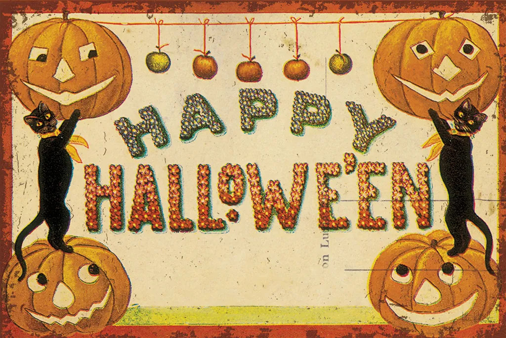 Halloween Nostalgia Happy Halloween v2 by Katie Pertiet. SKU 61452i. Archival Giclee Fine art print for wall decor.