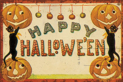 Halloween Nostalgia Happy Halloween v2 by Katie Pertiet. SKU 61452i. Archival Giclee Fine art print for wall decor.