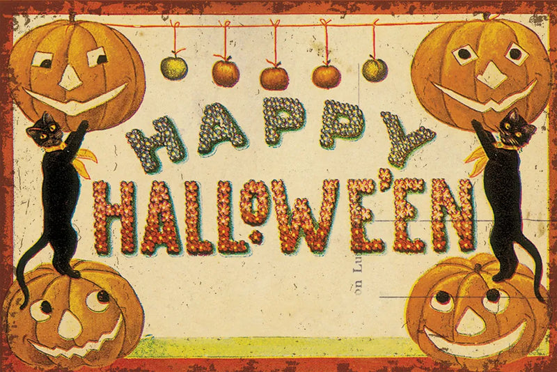 Halloween Nostalgia Happy Halloween v2 by Katie Pertiet. SKU 61452i. Archival Giclee Fine art print for wall decor.