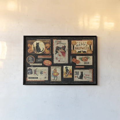 Halloween Nostalgia I by Katie Pertiet. shown as a paper print in a black flame. Available as a archival giclee rolled canvas, fine art paper, or poster print. SKU 51085i.