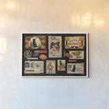 Halloween Nostalgia I by Katie Pertiet. shown as a paper print in a white frame. Available as a archival giclee rolled canvas, fine art paper, or poster print. SKU 51085i.