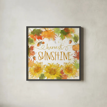 Harvest Splash III by Katie Pertiet. Shown in a sleek black glass frame for a contemporary gallery look. Available as an archival giclee rolled canvas, fine art paper, or poster print. SKU 35216a.