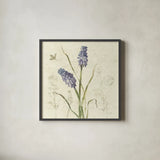 Hyacinth Square by Katie Pertiet. Shown in a sleek black glass frame for a contemporary gallery look. Available as an archival giclee rolled canvas, fine art paper, or poster print. SKU 5984a.