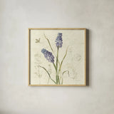 Hyacinth Square by Katie Pertiet. Shown in a natural wood glass frame for a timeless modern aesthetic. Available as an archival giclee rolled canvas, fine art paper, or poster print. SKU 5984a.