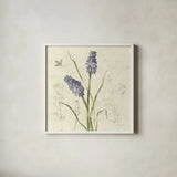 Hyacinth Square by Katie Pertiet. Shown in a crisp white glass frame for a clean and minimalist style. Available as an archival giclee rolled canvas, fine art paper, or poster print. SKU 5984a.
