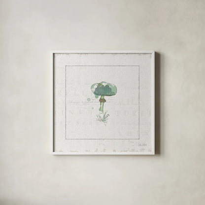 In the Forest II by Katie Pertiet. Shown in a crisp white glass frame for a clean and minimalist style. Available as an archival giclee rolled canvas, fine art paper, or poster print. SKU 30271a.