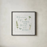 In the Forest IV Grace by Katie Pertiet. Shown in a sleek black glass frame for a contemporary gallery look. Available as an archival giclee rolled canvas, fine art paper, or poster print. SKU 43895a.