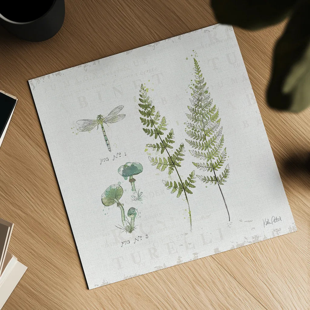 In the Forest VI by Katie Pertiet. Shown as a detailed flat fine art print, highlighting archival giclee quality. Available as an archival giclee rolled canvas, fine art paper, or poster print. SKU 30275a.