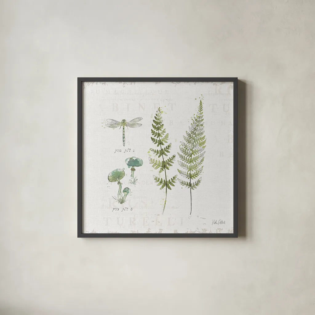 In the Forest VI by Katie Pertiet. Shown in a sleek black glass frame for a contemporary gallery look. Available as an archival giclee rolled canvas, fine art paper, or poster print. SKU 30275a.
