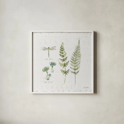 In the Forest VI by Katie Pertiet. Shown in a crisp white glass frame for a clean and minimalist style. Available as an archival giclee rolled canvas, fine art paper, or poster print. SKU 30275a.