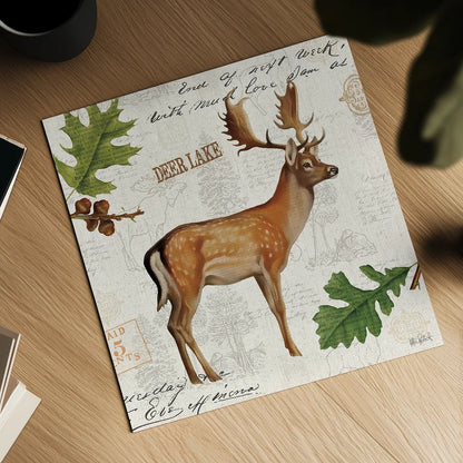 Lodge Collage VII by Katie Pertiet. Shown as a detailed flat fine art print, highlighting archival giclee quality. Available as an archival giclee rolled canvas, fine art paper, or poster print. SKU 24139a.