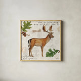 Lodge Collage VII by Katie Pertiet. Shown in a natural wood glass frame for a timeless modern aesthetic. Available as an archival giclee rolled canvas, fine art paper, or poster print. SKU 24139a.