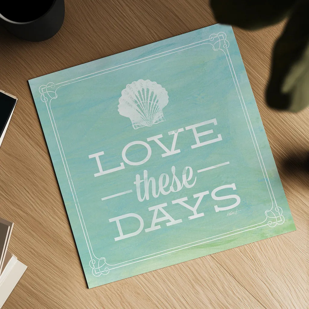 Love these Days by Katie Pertiet. Shown as a detailed flat fine art print, highlighting archival giclee quality. Available as an archival giclee rolled canvas, fine art paper, or poster print. SKU 52924a.