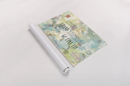 Map Sentiments I by Katie Pertiet. shown as a rolled paper print. Available as archival giclee rolled canvas, fine art paper, or poster print. SKU 28740i.